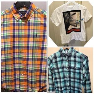 Boys Designer Shirts RALPH LAUREN shirt,Old Navy shirt(6-7)&Place’s T-shirt(7-8)